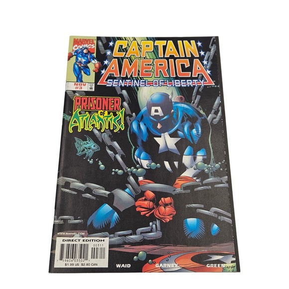 Marvel Captain America Sentinel of Liberty #3 Prisoner of‎ Atlantis Comic - Picture 1 of 5